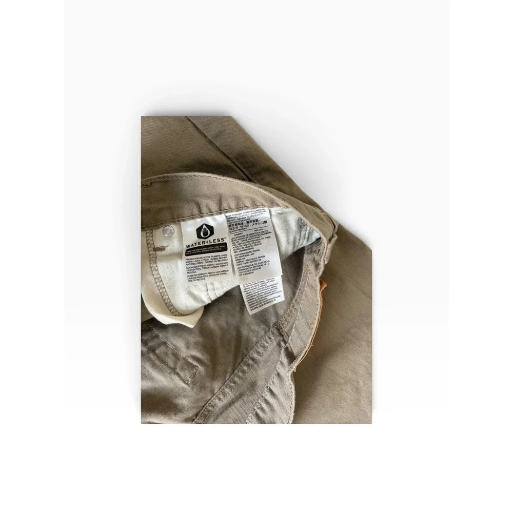 Levi 505 Regular Fit Straight Leg Khaki Brown Pants Mens 34x34 Water Less